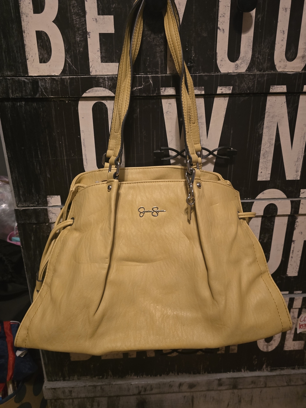 Jessica Simpson Yellow Faux-Leather Tote Bag